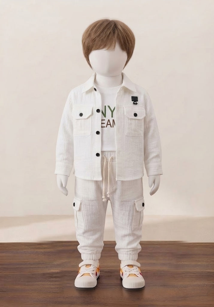 Kid’s Breezy Textured Cargo Co-ord Set