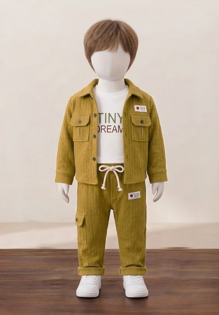 Kid’s Casual Corduroy Cargo Set