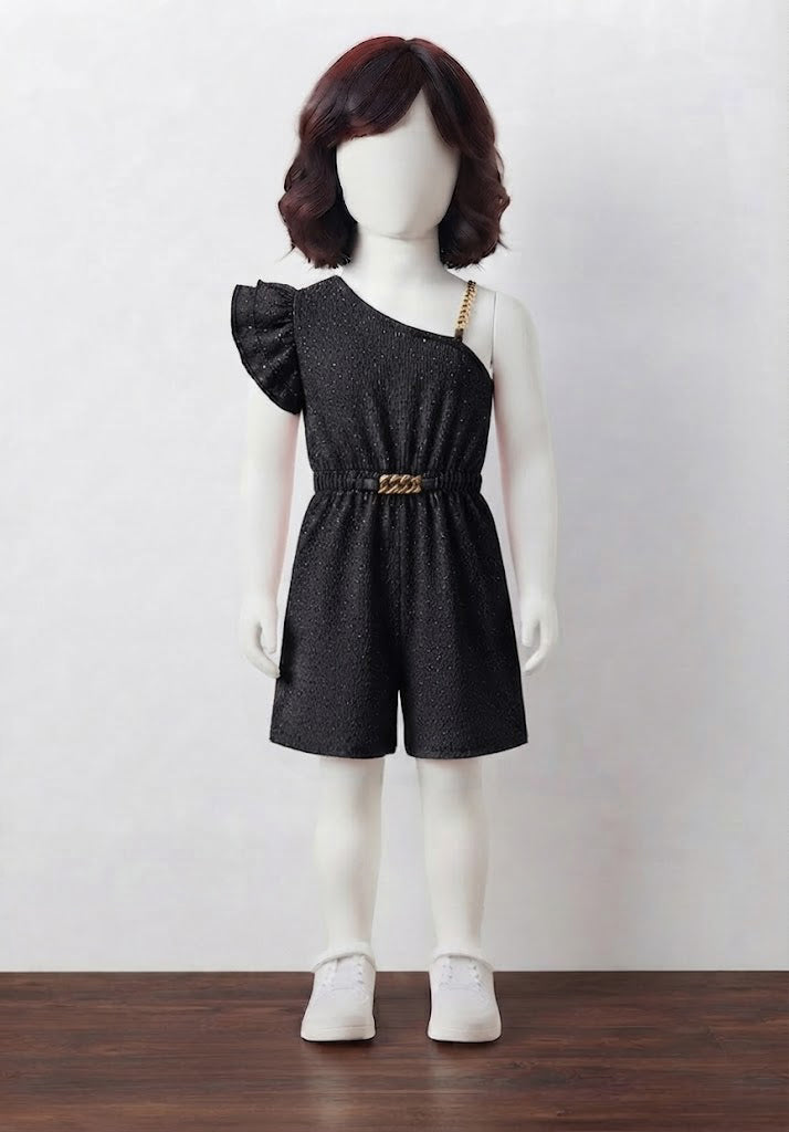 One Shoulder Ruffle Romper