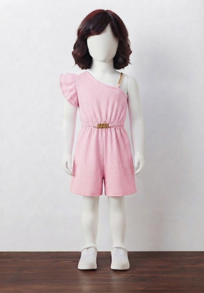 One Shoulder Ruffle Romper