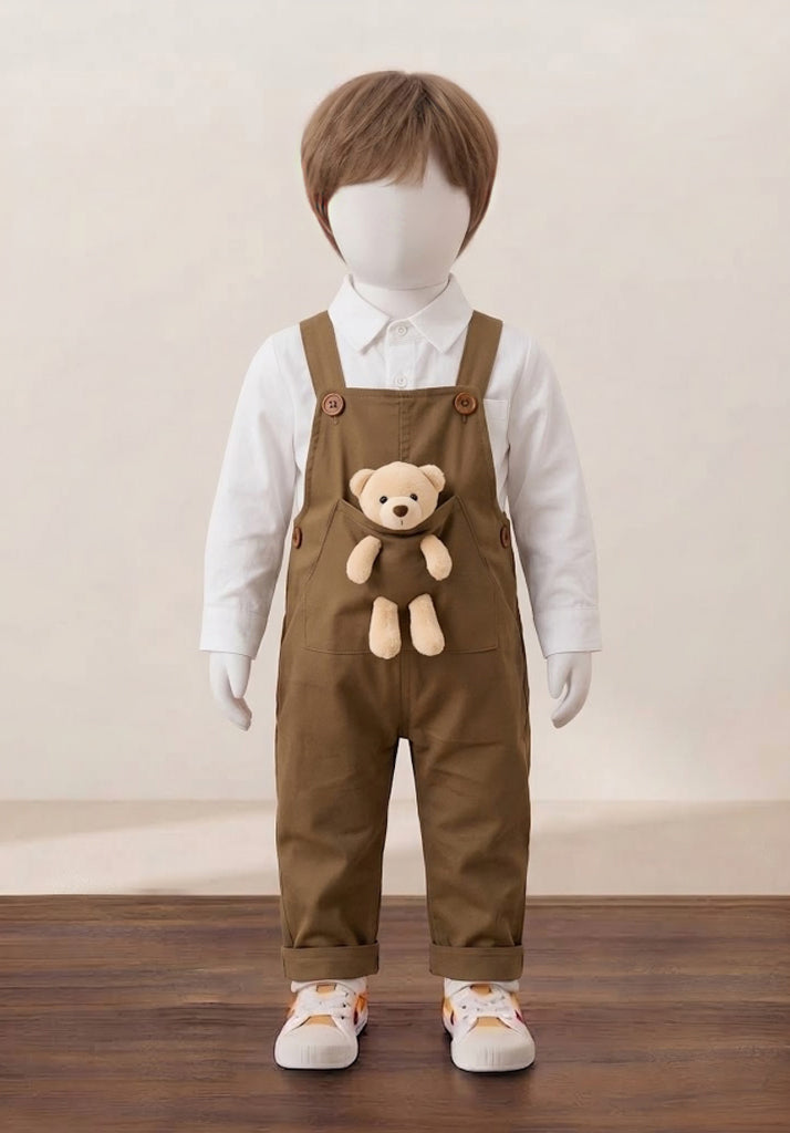 Kid’s Teddy Bear Pocket Dungaree Set