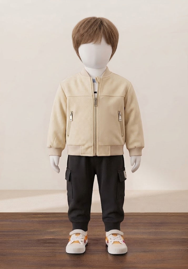 Kid’s Faux Leather Bomber Jacket