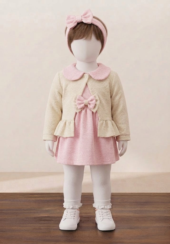 Layered Dress with Ruffle Jacket & Headband Set