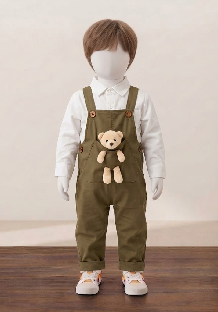 Kid’s Cuddly Bear Bib Overall Set