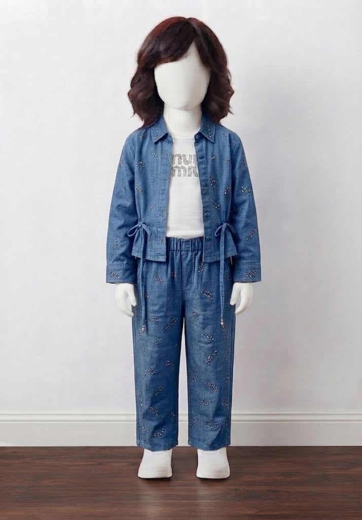 Girl's Embellished 3-Piece Co-ord Set