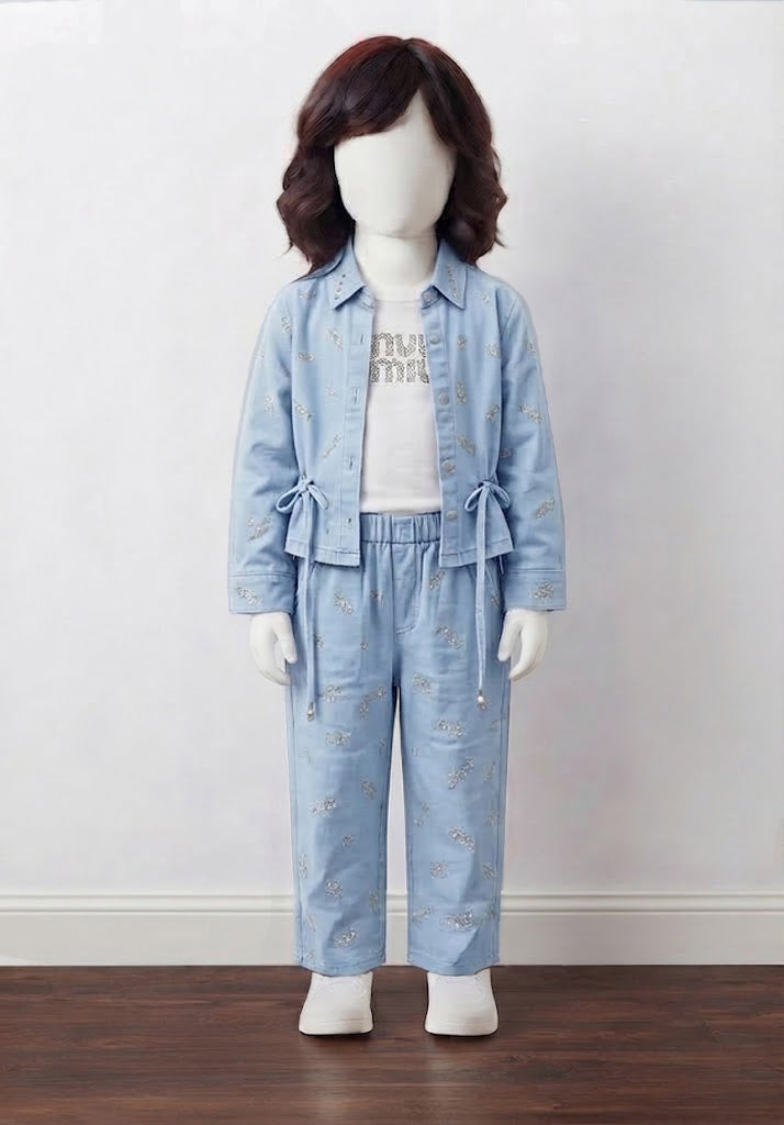 Girl's Embellished 3-Piece Co-ord Set