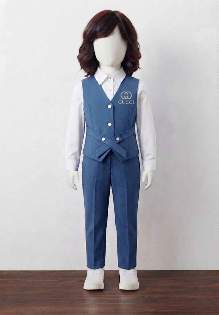 Girl’s Formal 3-Piece Waistcoat Suit