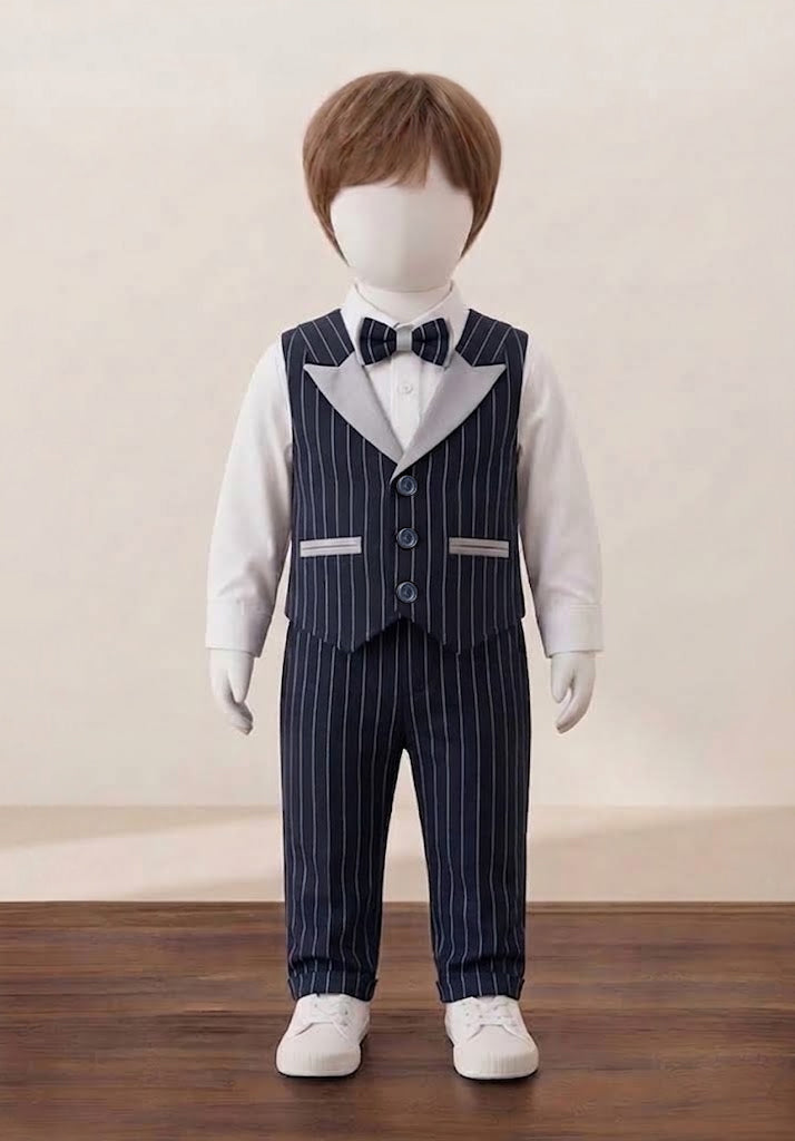 Kid’s Executive Pinstripe Waistcoat Suit