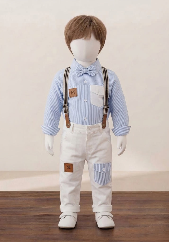 Kid’s Classic Pinstripe Suspender Outfit