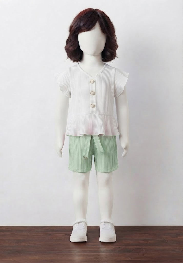 Button Front Frill 2 Piece Set
