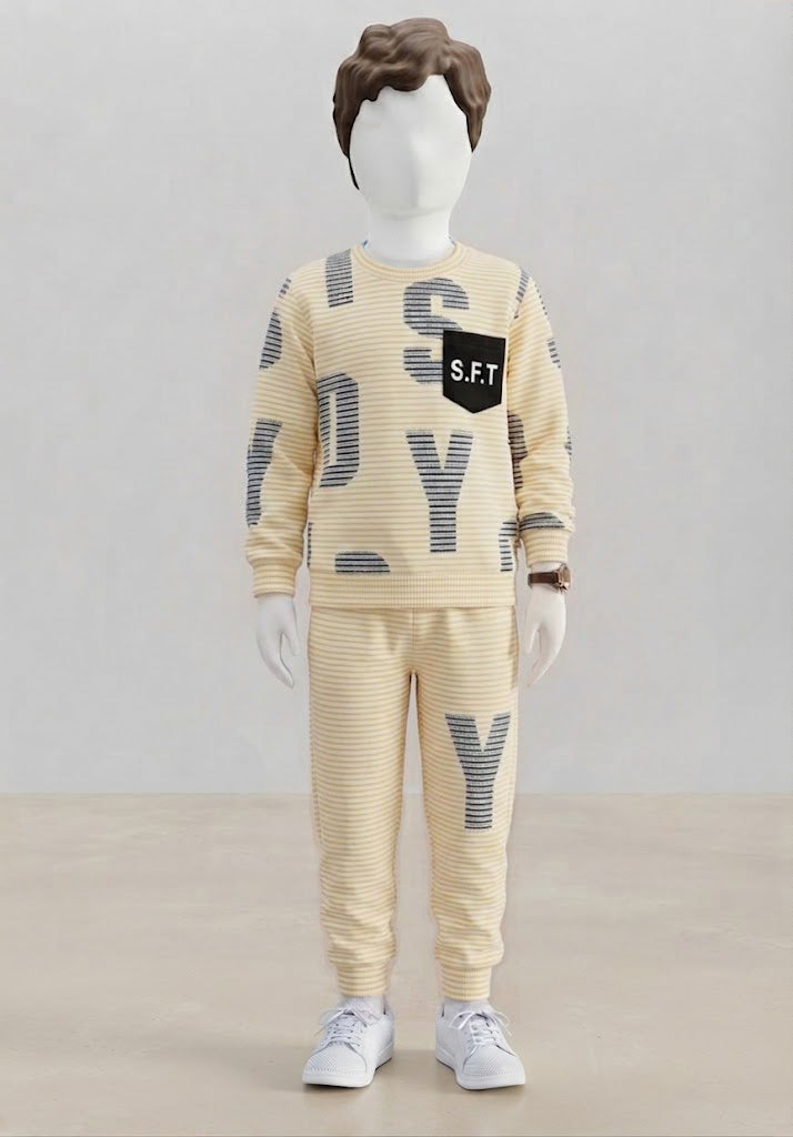 S.F.T Striped Soft Terry Lounge Set