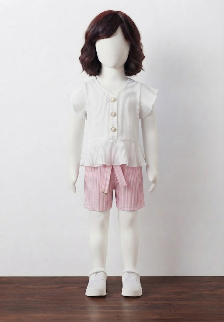 Button Front Frill 2 Piece Set