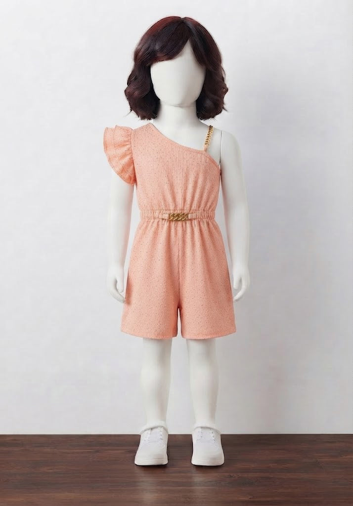 One Shoulder Ruffle Romper